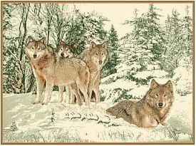Ковер с рисунком животных Фауна 142-01 Волки