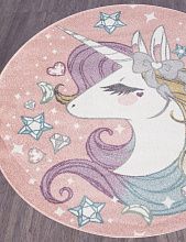 Ковер розовый Единорог SOFIT 2394 LIGHT GRAY Круг