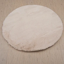 Ковер длинноворсовый бежевый из искусственного меха Krolik 1000A T2408_BEIGE круг