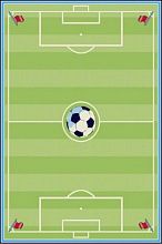 Яркий детский развивающий ковер PTT Sorona Футбол Soccer