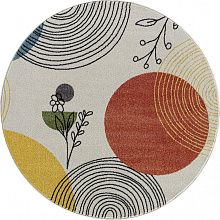 Ковер в современном стиле RIO-A F234 GRAY-BLUE Круг