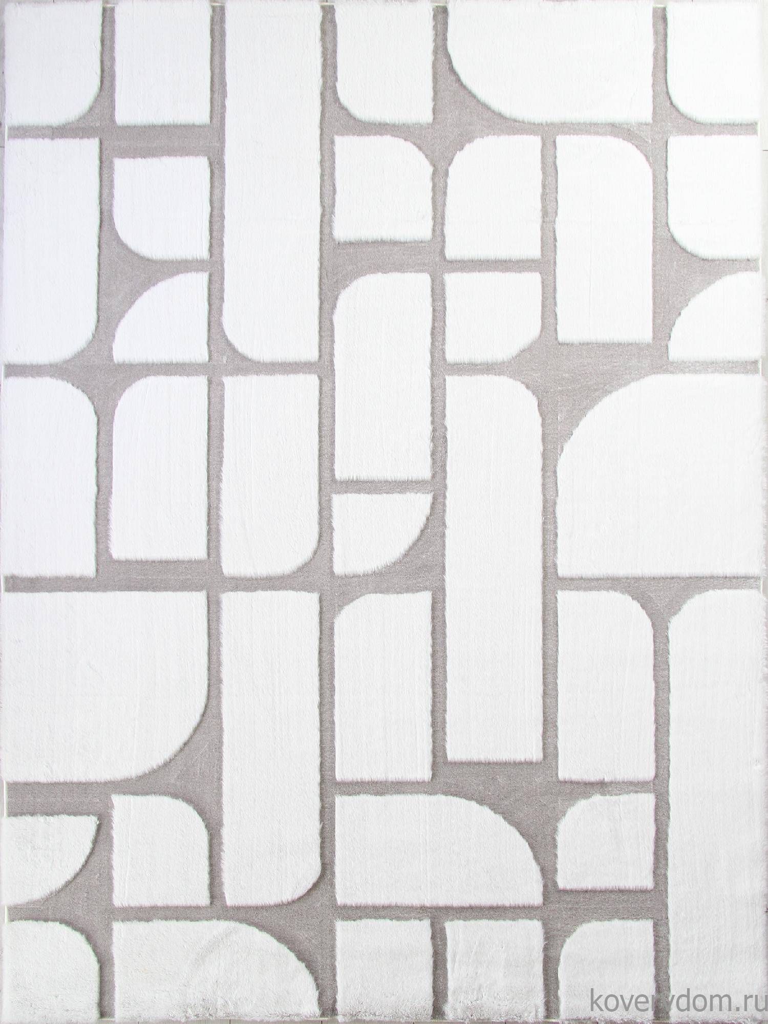 Ковер из искусственного меха RABBIT CARVING PX4001 CREAM / GREY