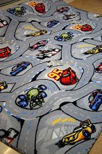 Детский ковер с дорогами-палас Формула-1 серый