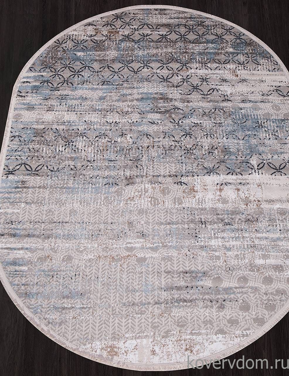 Ковер RODOS 7435A L.BLUE / CREAM Овал
