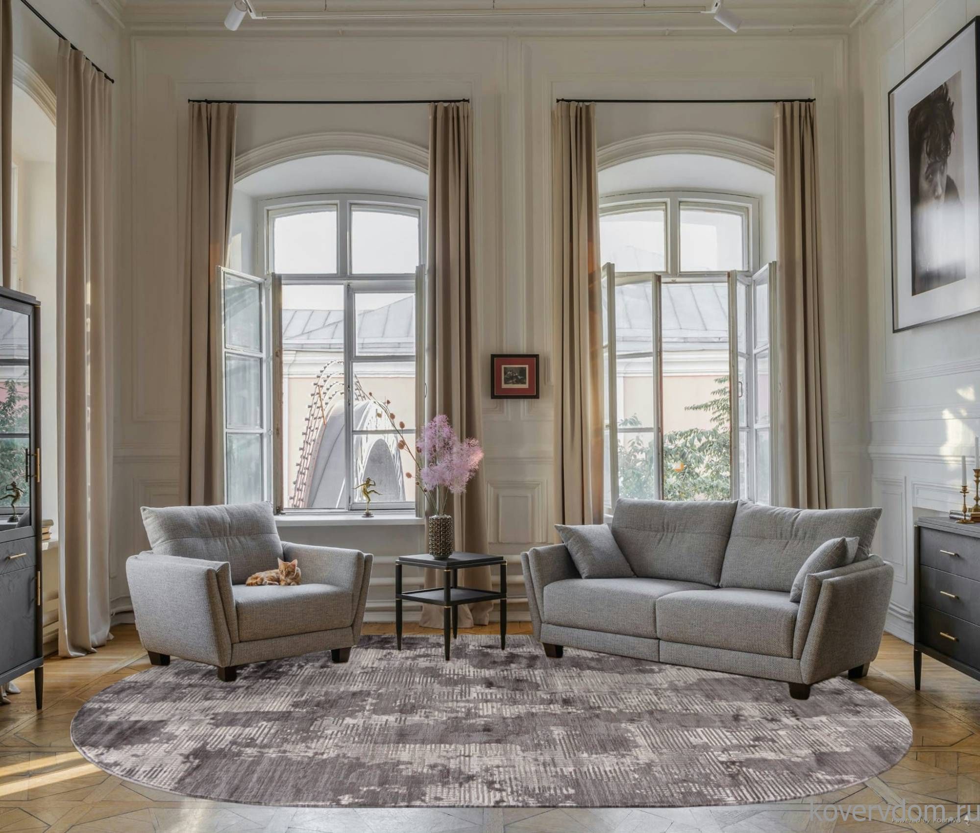 Ковер LUCCI P0002 L.GRAY / L.GRAY Овал