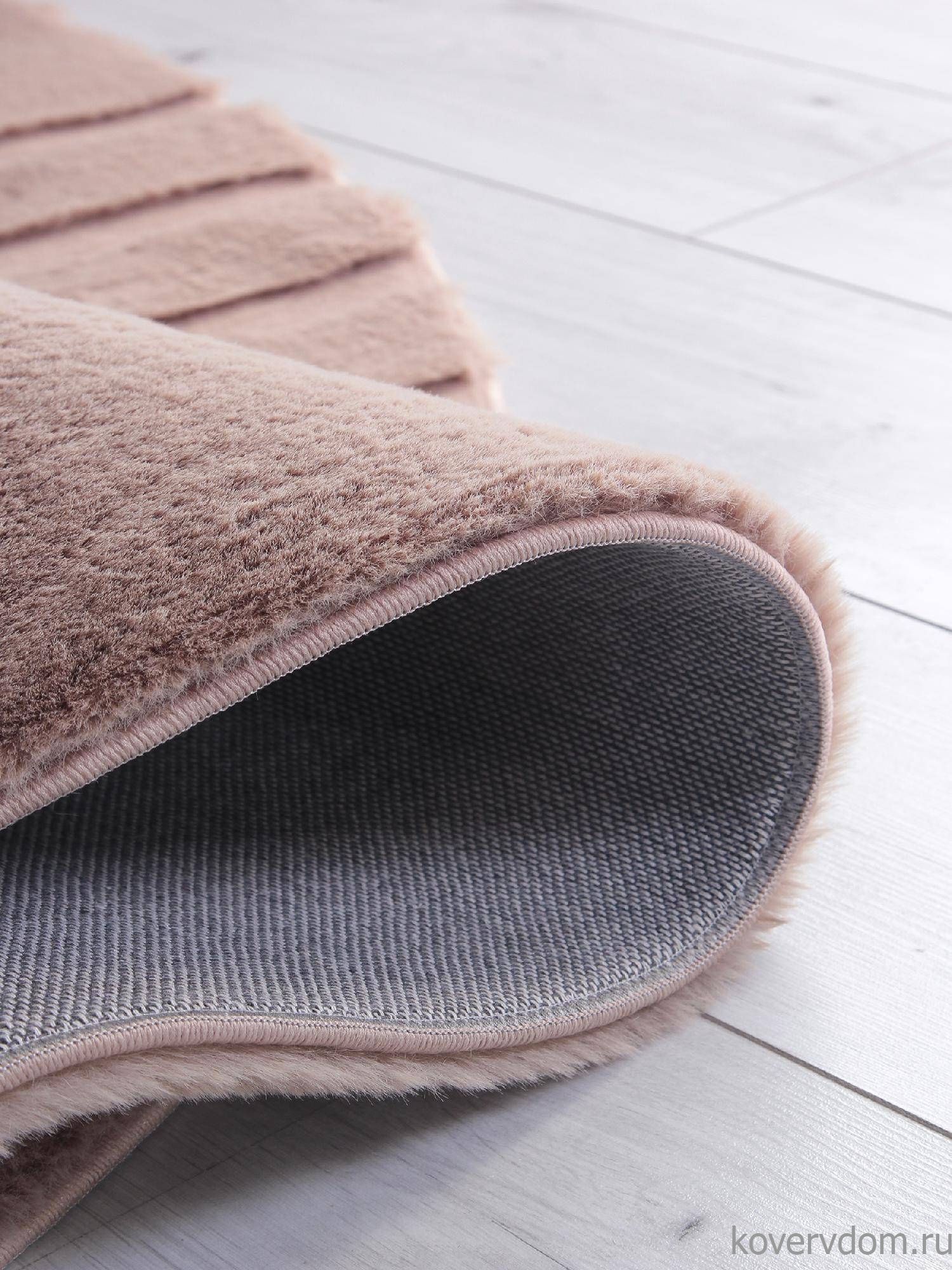 Ковер из искусственного меха RABBIT CARVING PX4005 BROWN / BROWN Круг