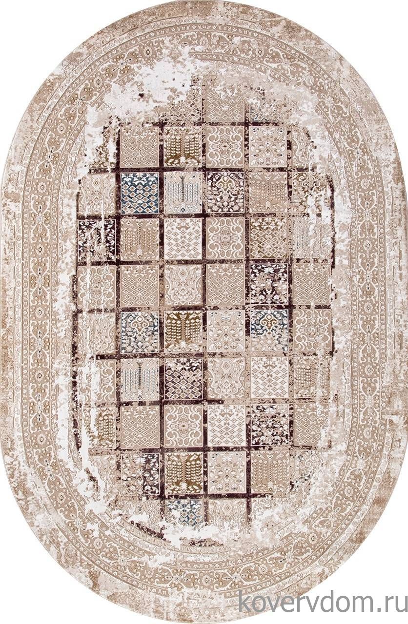 Ковер QUANTUM 03004B BROWN / BROWN Овал Ковер QUANTUM 03004B BROWN / BROWN Овал