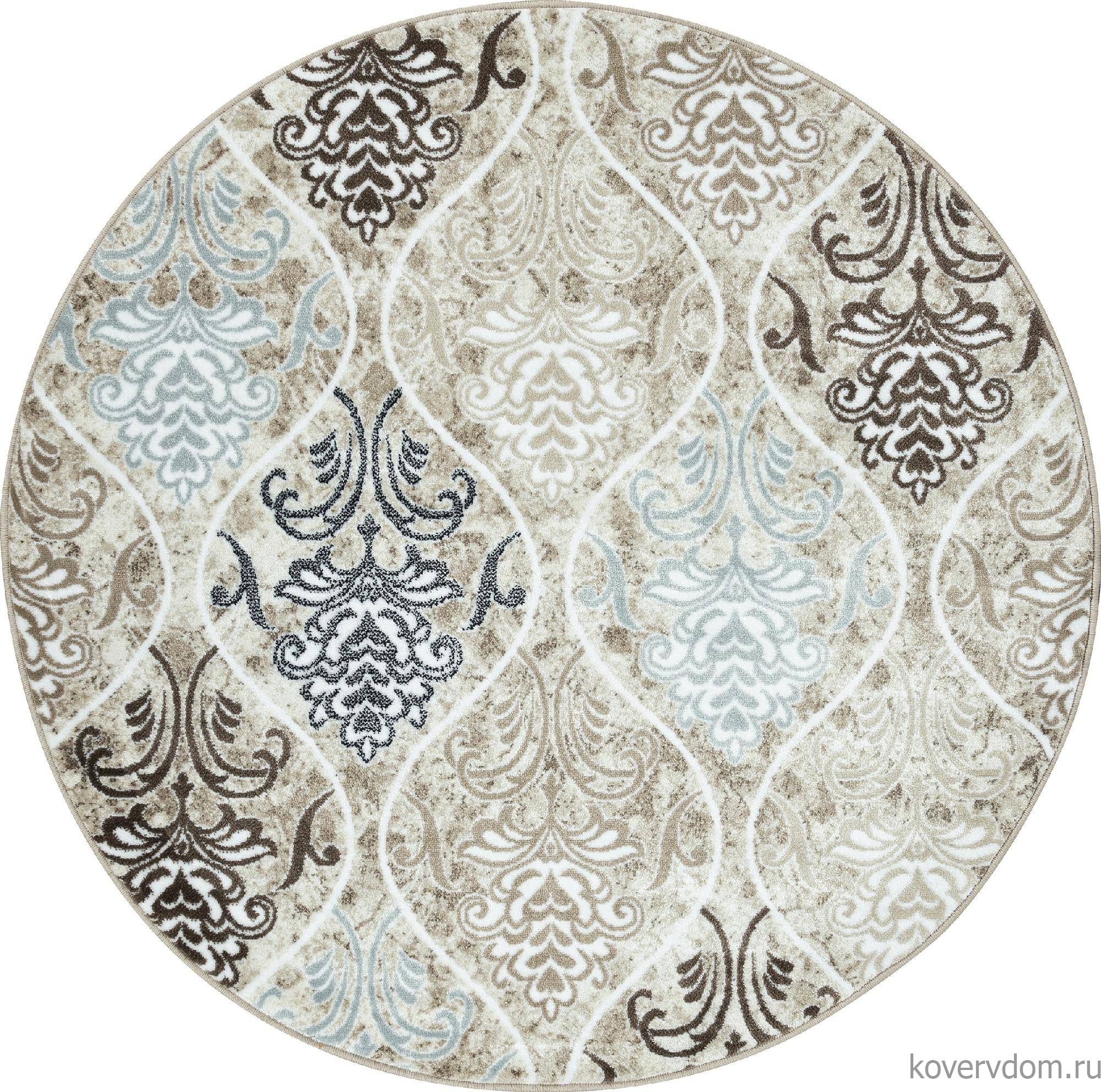 Ковер LUXE L013 CREAM-BROWN Круг Ковер LUXE L013 CREAM-BROWN Круг
